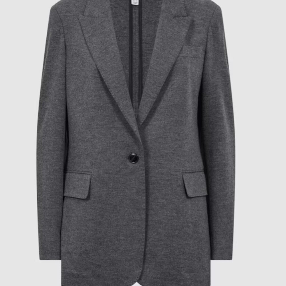 NEW Reiss Amalie 100% Wool Blazer in Charcoal Grey (Retails for $500) - Picture 2 of 7